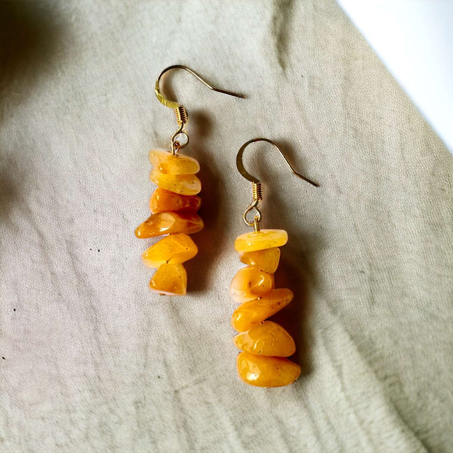 Elegance Orange Sunstone Earrings 🌅✨