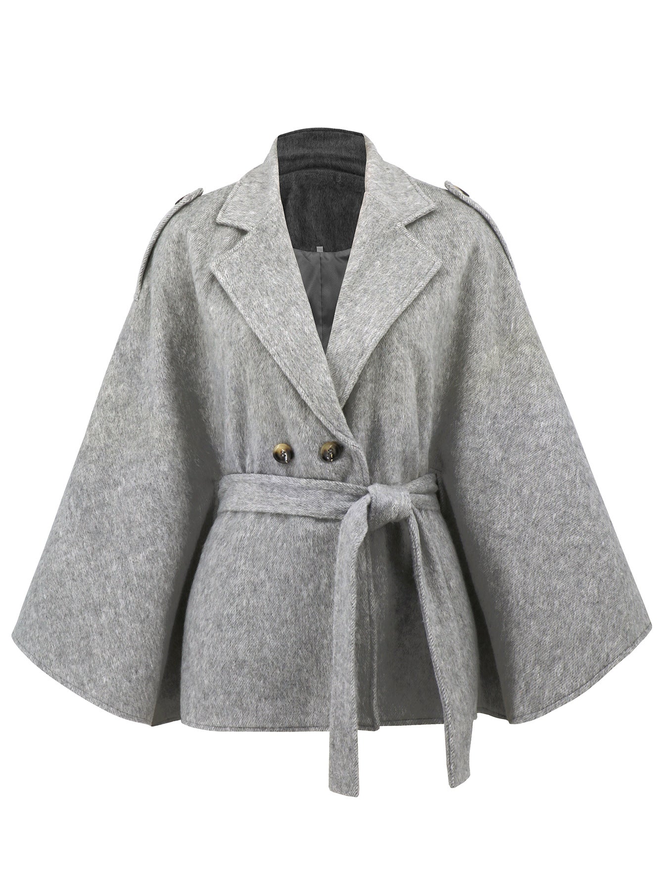 Premium Wool Cloak Coat with Slim Tie