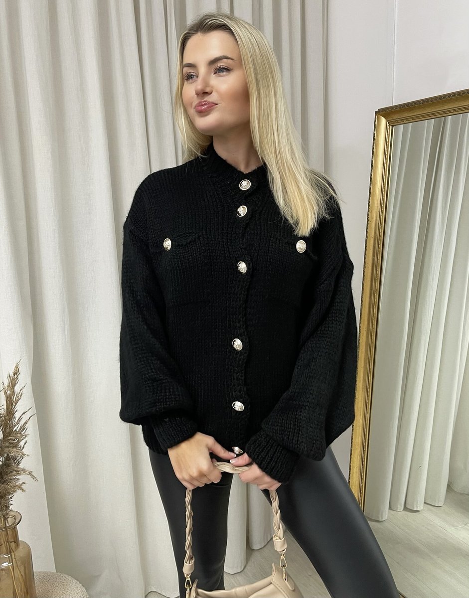 Oversized Button Down Chunky Knitted Top