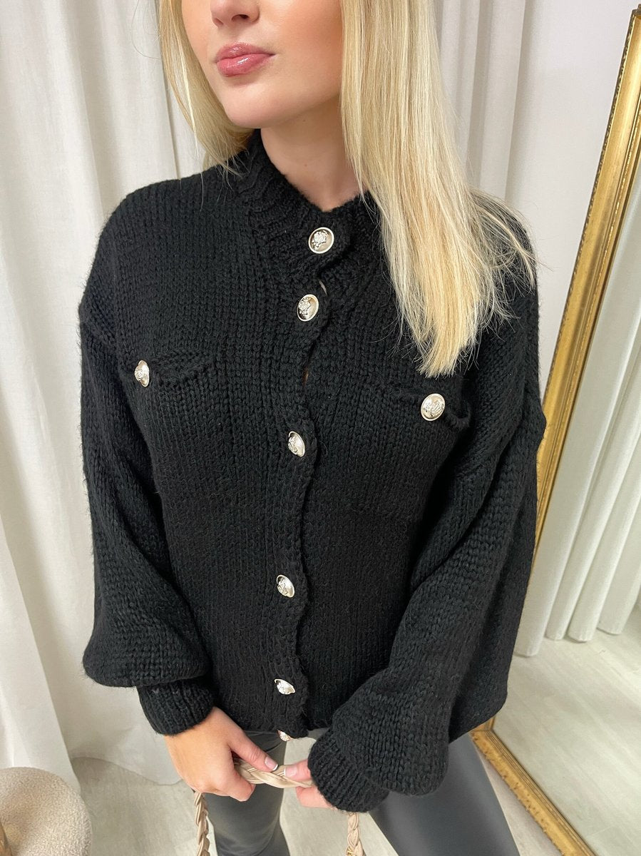 Oversized Button Down Chunky Knitted Top