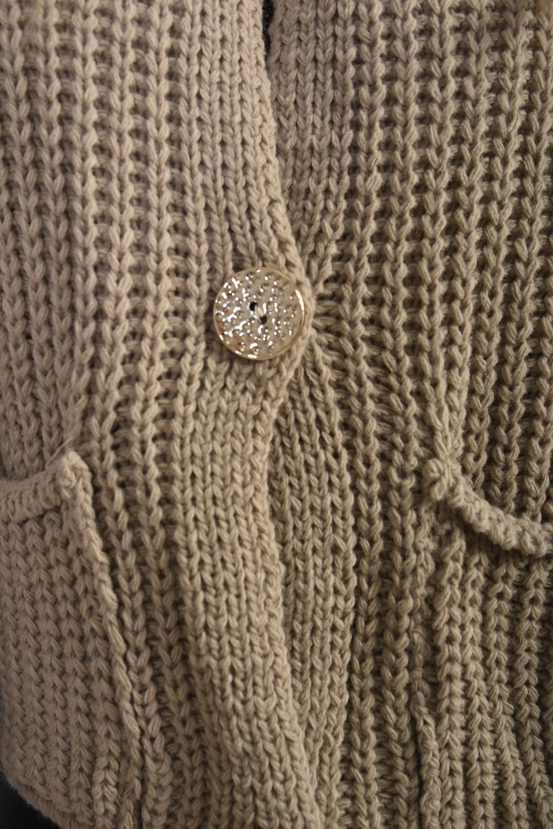 Chunky Cable Button Knit Cardigan