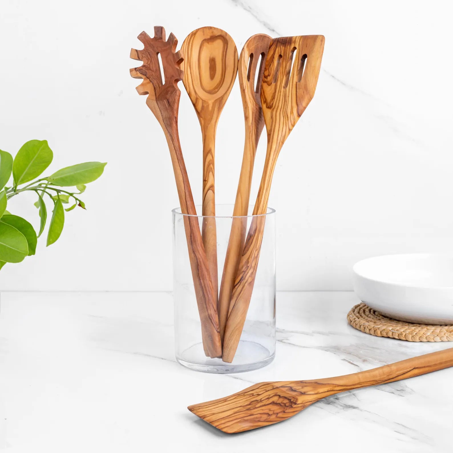 Set of 5 Handmade Olive Wood Utensils