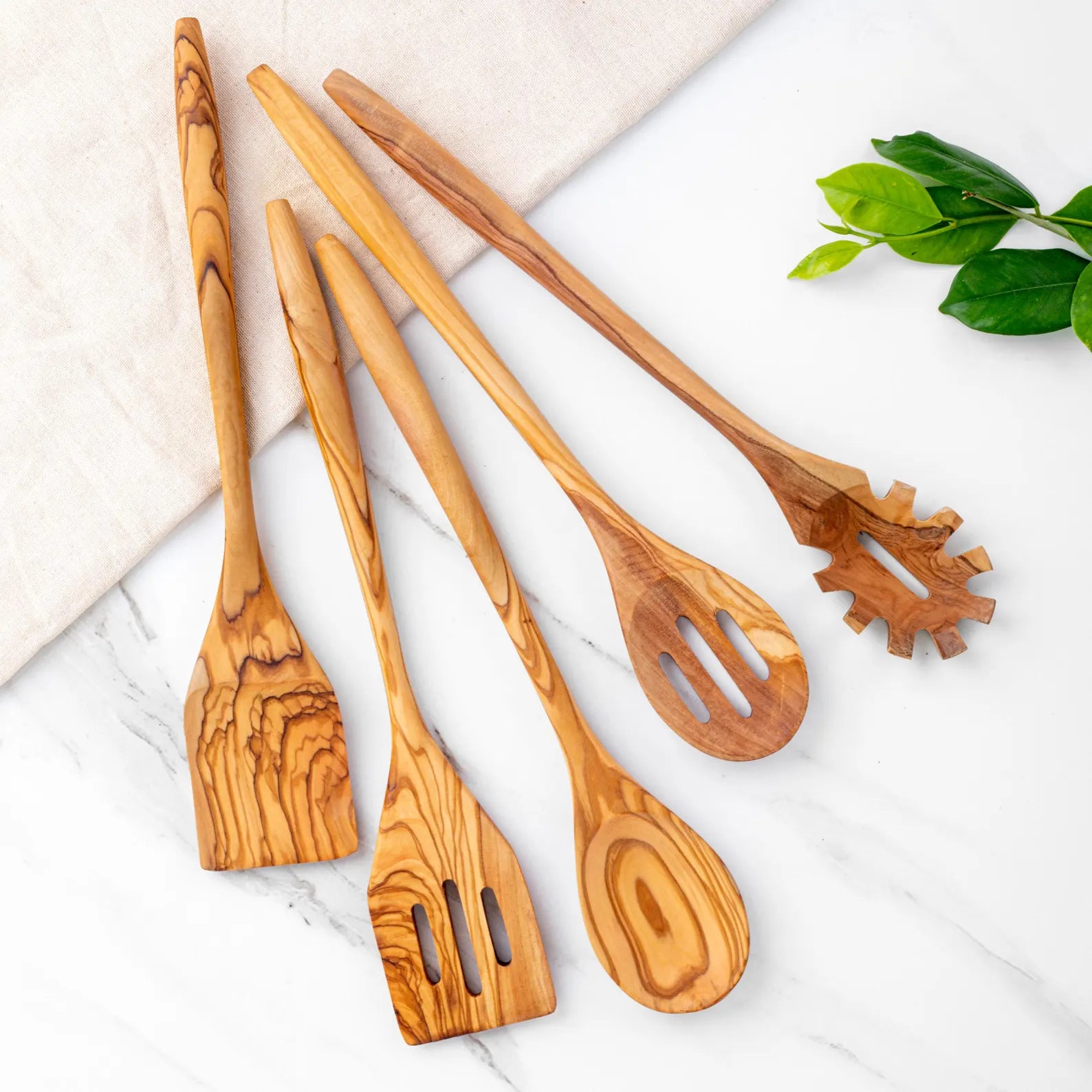 Set of 5 Handmade Olive Wood Utensils